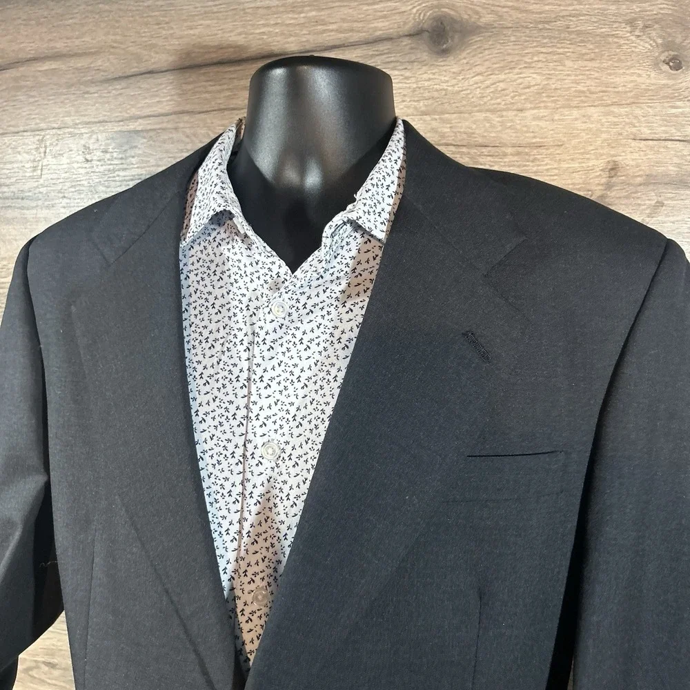 Jos A Bank Men's Charcoal Gray 100% Wool Blazer Suit Jacket Business Express 40S